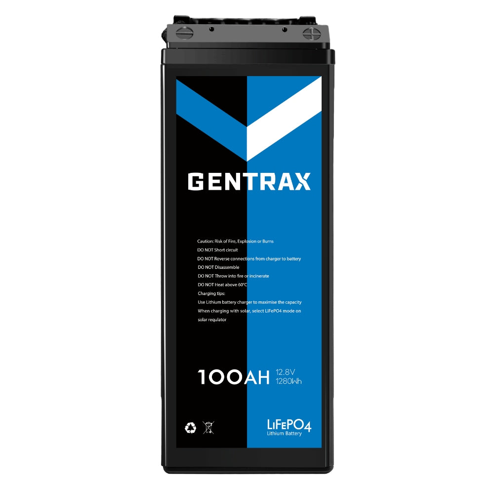 Gentrax 12V 100Ah Slim LiFePO4 Battery